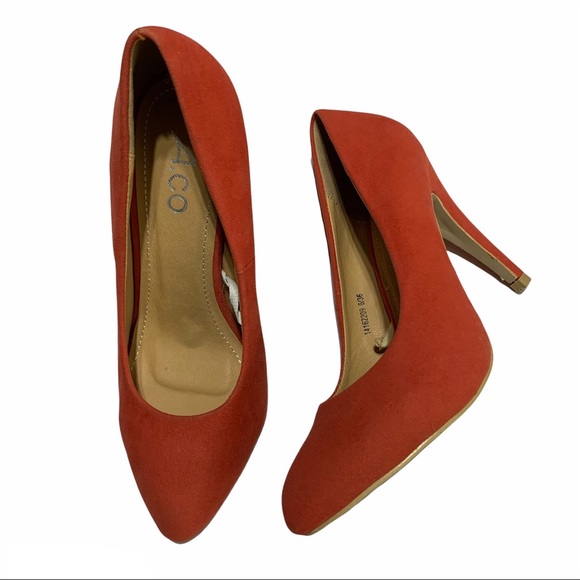 A.Co Pump Suede Orange Shoes - size US 6 /EUR 36 - Picture 9 of 12